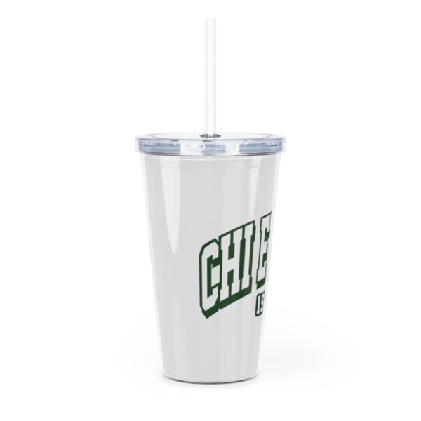 Plastic Tumbler with Straw Varsity