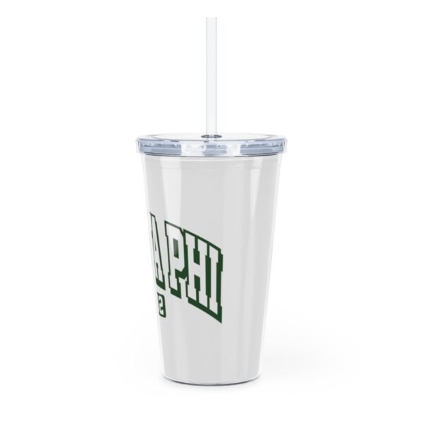 Plastic Tumbler with Straw Varsity