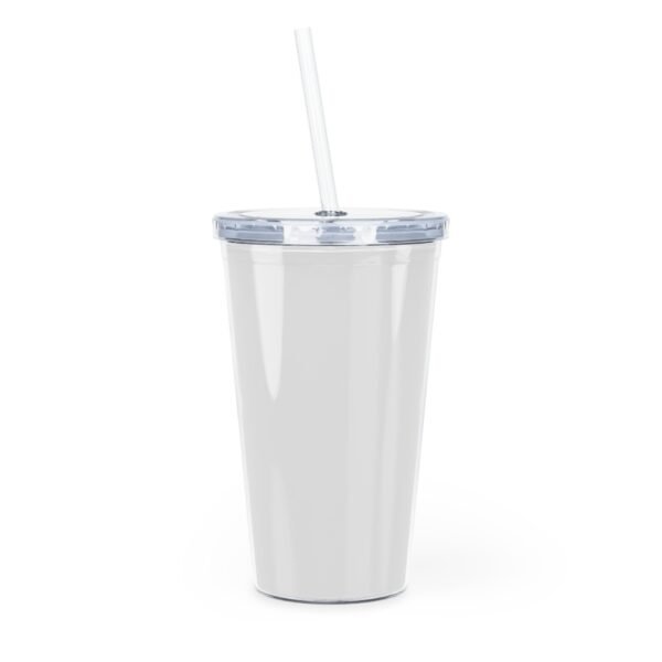 Plastic Tumbler with Straw Varsity